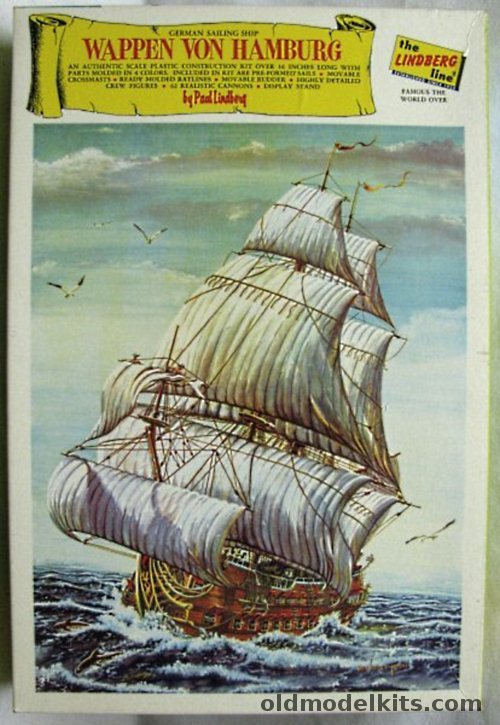Lindberg 1/143 Wappen Von Hamburg - German Sailing Ship from 1669 -  with Sails, 816-298 plastic model kit